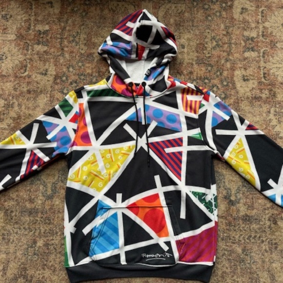 FRESH HOODS Britto Brazilian Artist Print Hoodie Hooded Sweatshirt SML Abstract - Picture 1 of 9